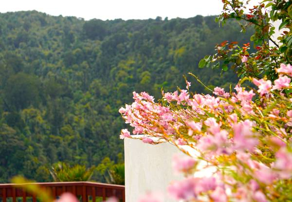 Romantic Spring Waitakere Retreat for Two People in a Deluxe Room incl. Late Checkout, Cooked Breakfast & Three-Course Set Menu Dinner - Options for up to Three Nights