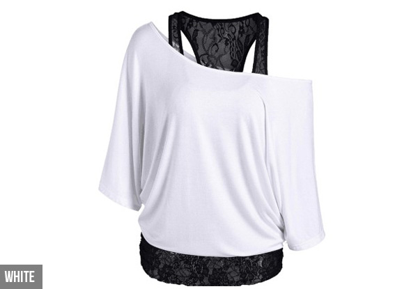 Off the Shoulder Top with Lace Detail - Available in Four Colours & Five Sizes