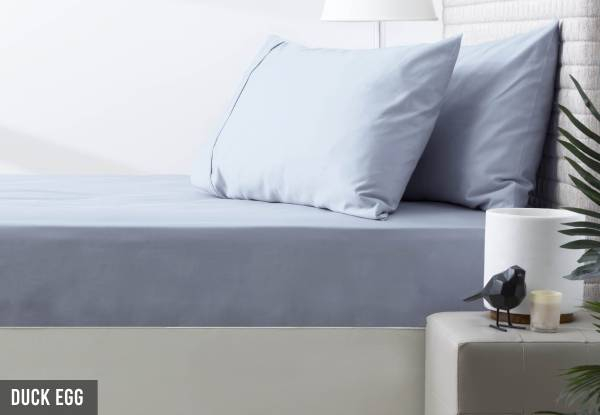 Park Avenue 500TC Natural Cotton Fitted Sheet Incl. Pillowcase - Available in Seven Colours & Five Sizes