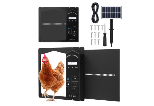 Petscene Solar Automatic Chicken Coop Door with Three Control Modes