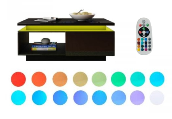 Two-Drawer LED Light-Up Coffee Table - Two Colours Available