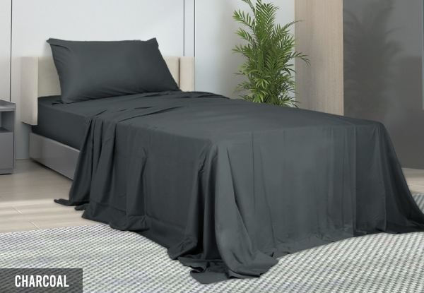 DreamZ Three-Piece Bamboo Fitted Sheet Set - Available in Four Colours & Two Sizes