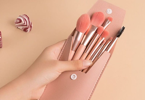 Eight-Piece Makeup Brush Set - Four Colours Available