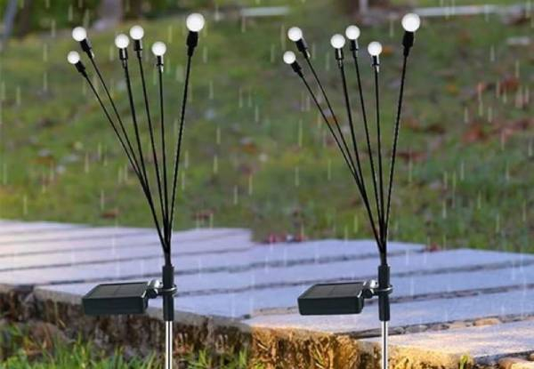 Two-Piece LED Solar Garden Firefly Lights