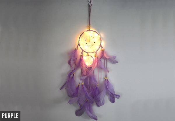 LED Feather Dreamcatcher - Five Colours Available