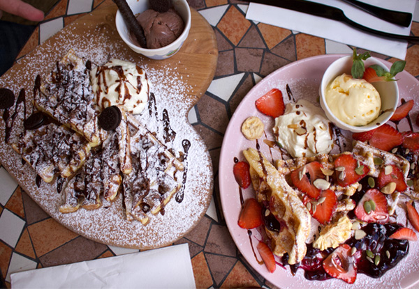 Two Gourmet Belgium Waffles for Two People