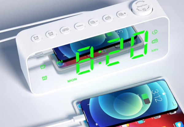 Digital Alarm Clock Radio - Available in Two Colours