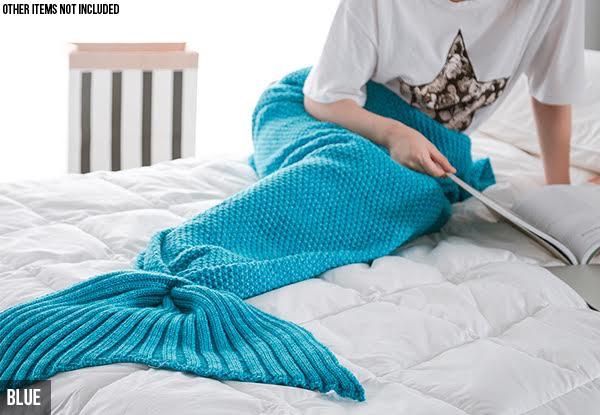 Knitted Mermaid Tail Blanket - Six Colours Available