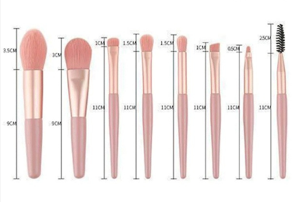 Eight-Piece Makeup Brush Set - Four Colours Available