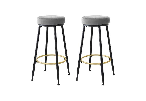 Two-Pack Levede Velvet Bar Stool - Two Colours Available