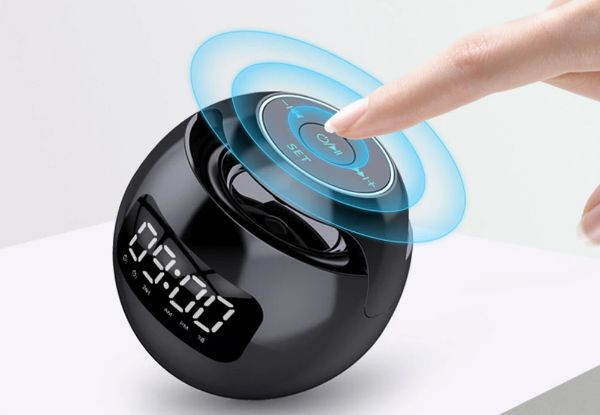 Spherical Digital Clock with Bluetooth Speaker - Three  Colours Available