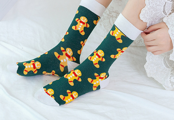 Five-Pair Christmas Print Socks