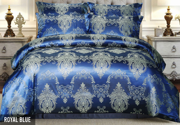 Three-Piece 500TC Jacquard Comforter Set - Available in Six Colours & Three Sizes