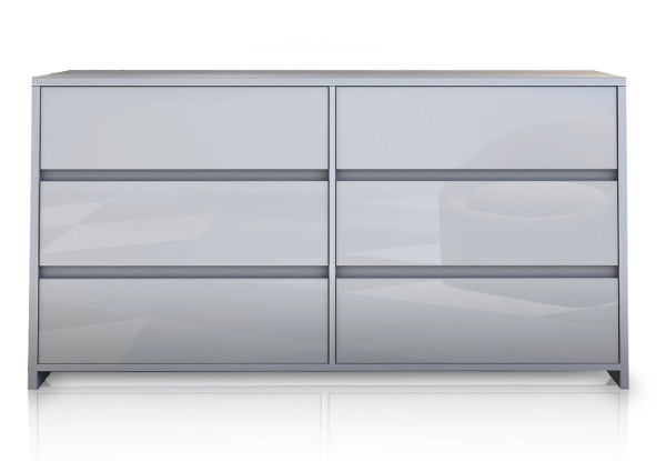 Six-Drawer High Gloss Chest Dresser - Two Colours Available