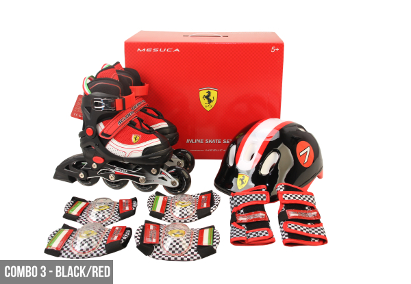 Licensed Ferrari Kids Roller Skates Set Range   - Three Styles Available