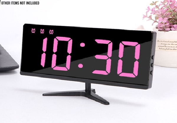 Mirror Digital Clock with Touch Control - Four Colours Available
