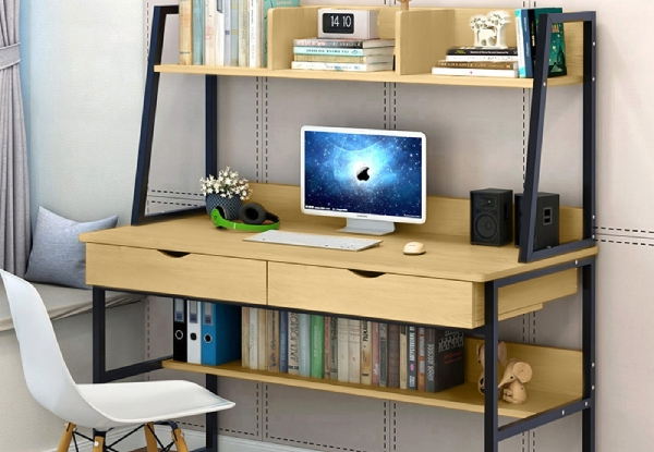 Modern Study Desk with Drawers - Two Colours Available