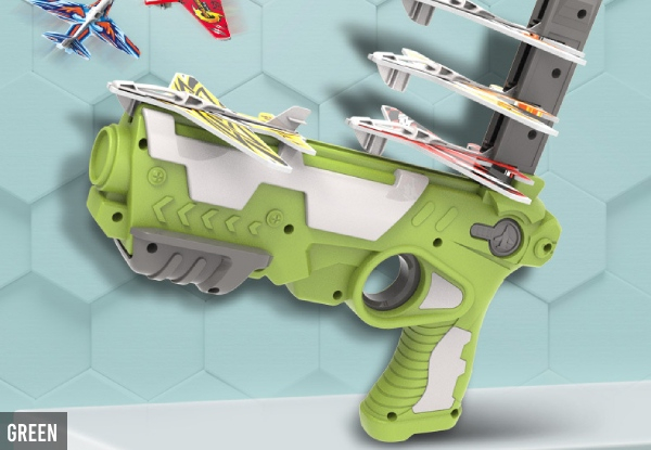 One-Click Ejection Foam Airplane Launcher with 14-Pieces Foam Planes - Two Colours Available