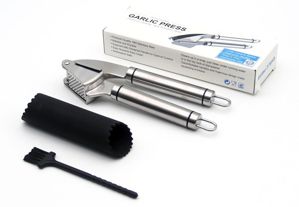 Garlic Press & Peeler Set