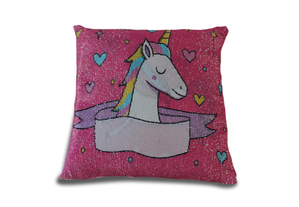 Unicorn Sequin Cushion Cover