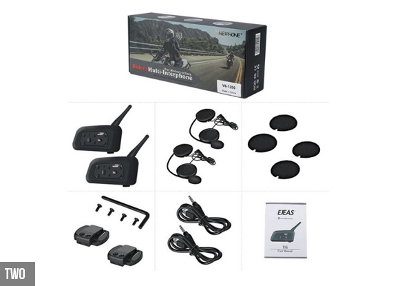 Helmet Bluetooth Intercom Headset - Option for Two with Free Delivery