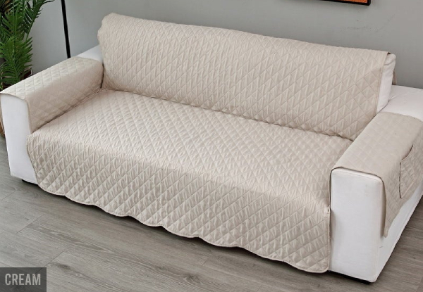 Three-Seater High Stretch Sofa Cover with Two Side Pockets - Available in Eight Colours