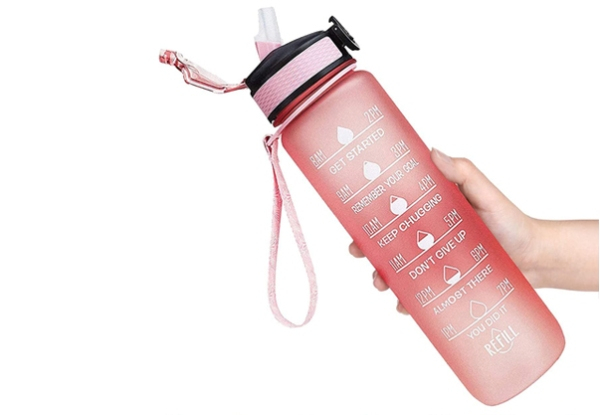 Leak-Proof Motivational Sports Water Bottle - Six Colours Available