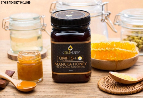 NZ Goldhealth 100% Natural Manuka Honey UMF 5+ 500g - Options for up to Ten Jars with Free Delivery