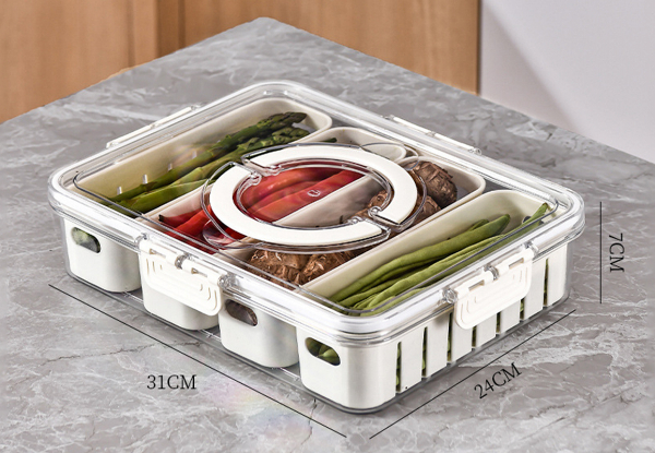 Four-Compartment Divided Serving Tray with Lid - Option for Two