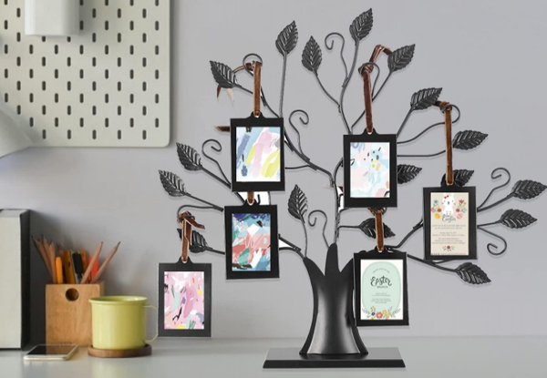 Family Tree Picture Frame Incl. Six Hanging Picture Frames
