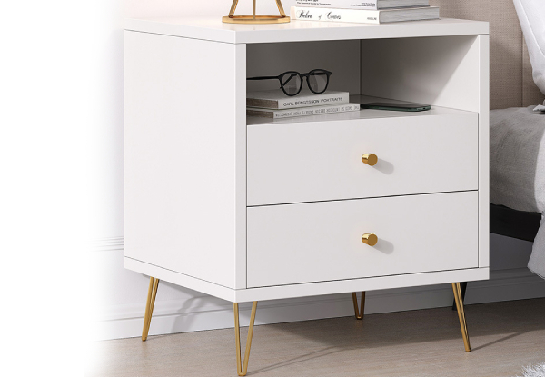 Rona Minimalist Luxury Designer Bedside Table - Two Options Available