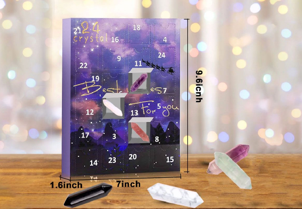 24-Day Christmas Crystal Stone Advent Countdown Calendar - Option for Two-Pack