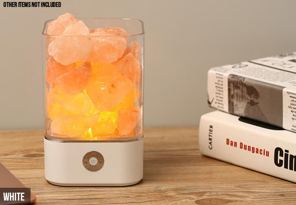 Natural Himalayan Salt Rock USB Table Light - Two Colours Available