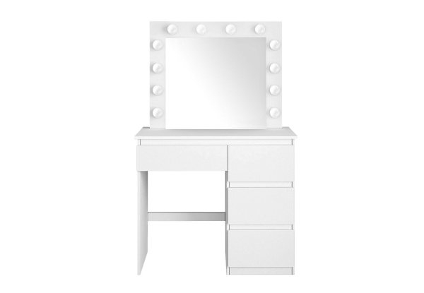 Vanity Makeup Table with Four Drawers & LED Light