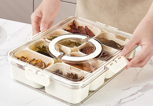 Snackle Box Divided Serving Tray with Lid - Available in Two Styles & Option for Two