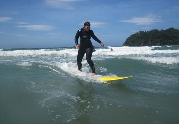 Two-Hour Beginner Surf Lesson incl. Board, Wetsuit Hire & Return Voucher for One-Hour Surf Gear Hire for the Next Visit