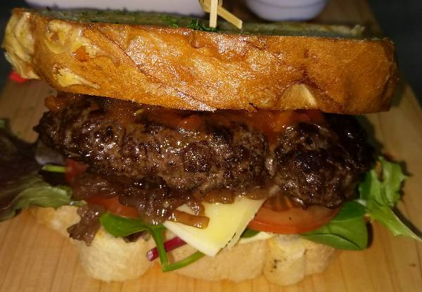 Two Gourmet Beef Burgers with Battered Fries for Two People