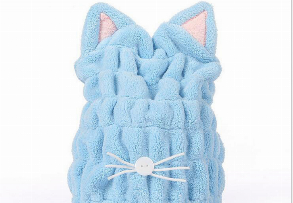 Cute Microfiber Hair Wrap Towel Cap - Available in Two Colours & Option for Two-Pack