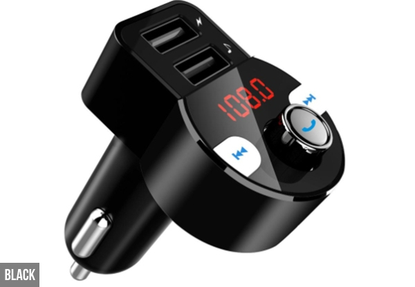 Car Bluetooth Radio Transmitter with Two USB Charging Ports - Three Colours Available