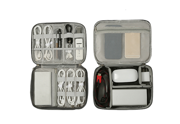 Travel Electronic Accessories Organiser Bag - Available in Four Colours & Option for Two