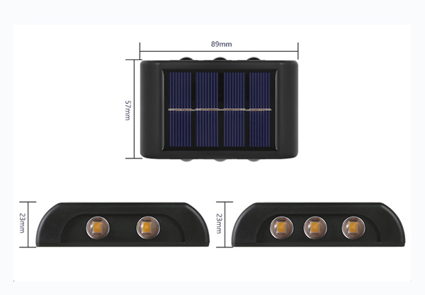 Six LED Up & Down Solar Light - Available in Two Colours & Option for Two & Four-Pack