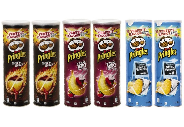 Mixed Six-Pack of Pringles 165g