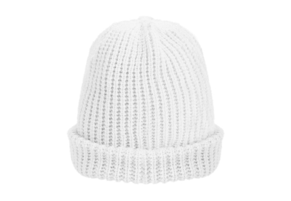 Men's White Warm Winter Hat