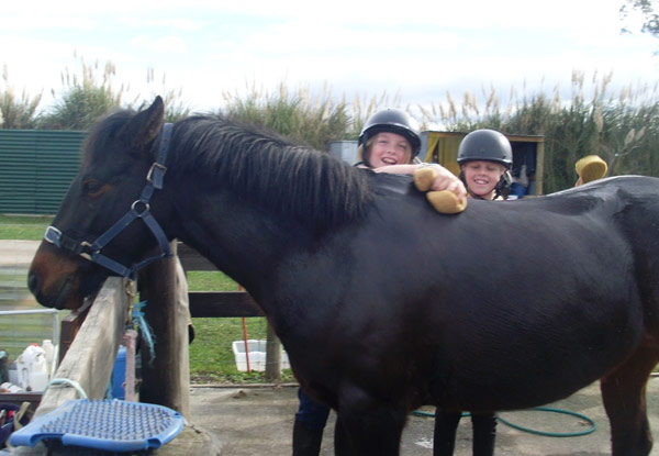 $65 for a Full-Day School Holiday Activity incl. Horse Riding, Pony Grooming, Games & Activities (value up to $99)