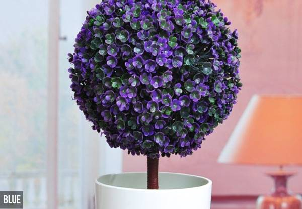 Decorative Artificial Ball Plant - Four Colours Available & Option for Two