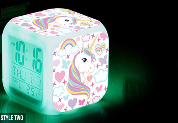 LED Unicorn Alarm Clock - Three Designs Available