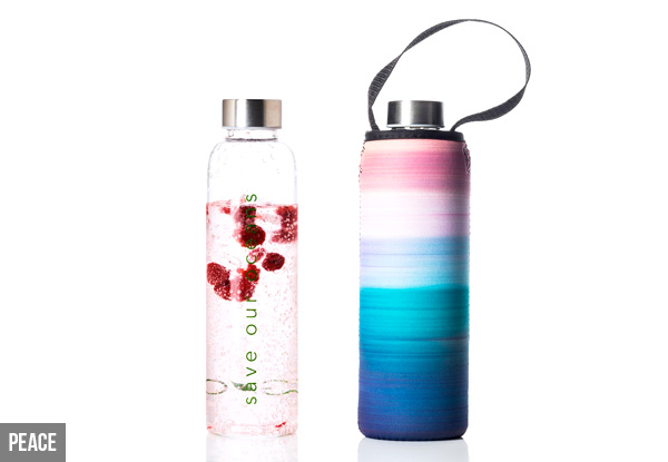 BBBYO Glass is Greener 570ml Bottle with Carry Cover - Six Styles Available