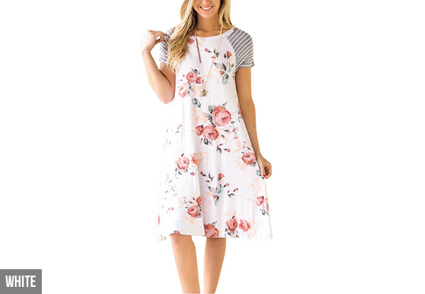 Floral T-Shirt Dress - Two Colours Available