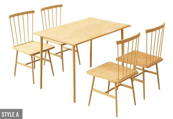 Five-Piece Dining Table & Chairs Set - Two Styles Available