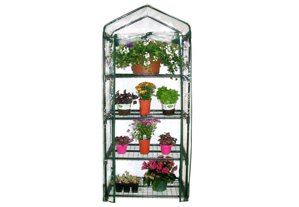 Four-Tier Portable Greenhouse with Wheels